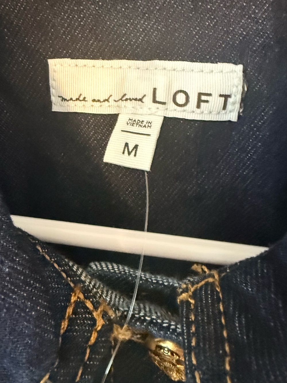 LOFT Black Short-Sleeve Jean Jacket with Gold Buttons - Picture 6 of 14